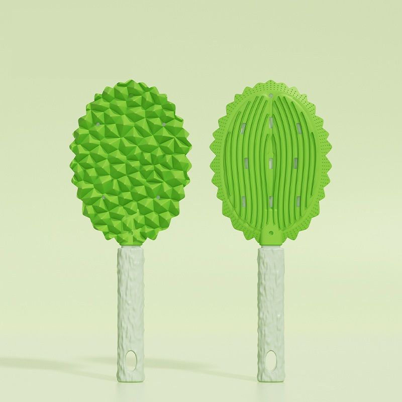2-piece green Pet Durian Massage Grooming Brush - TPR Double-Sided Deshedding