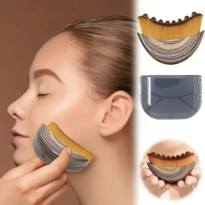 Marble Pattern Lymphatic Contour Face Brush - Curved Facial Eye Neck Massage view 5