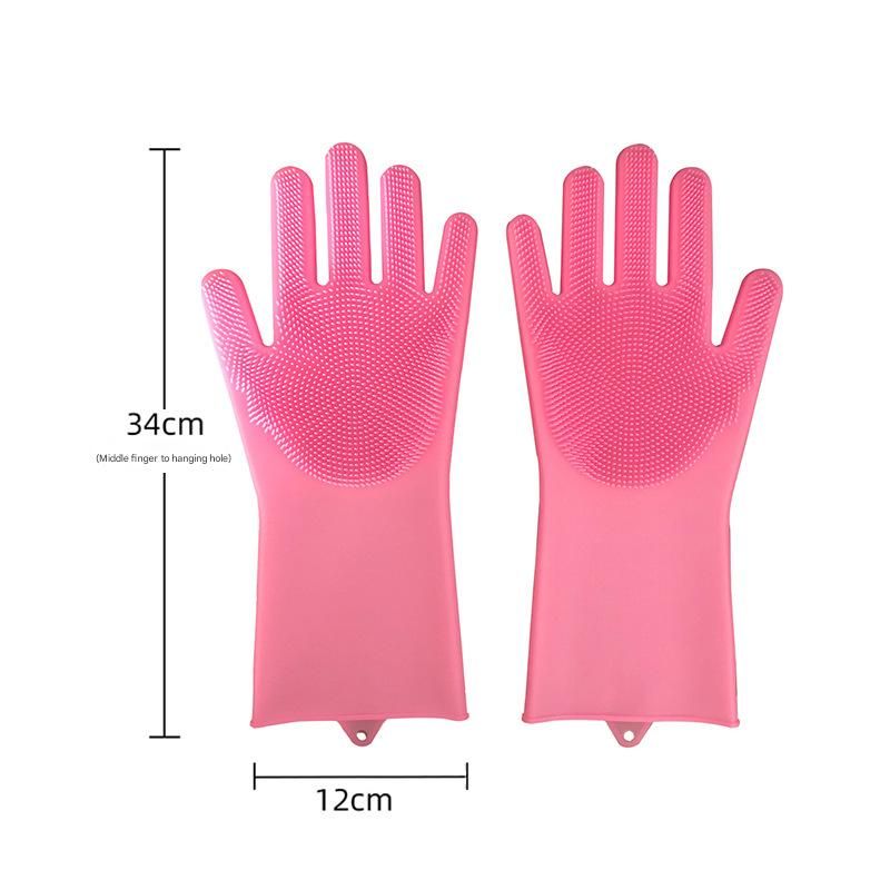 Pink Silicone Pet Bathing Gloves - Pink Double-Sided Design for Cats and Dogs