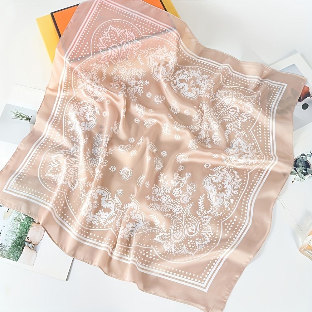 Red and white Women's 70cm Square Scarf - Bohemian Paisley & Vintage Print view 2