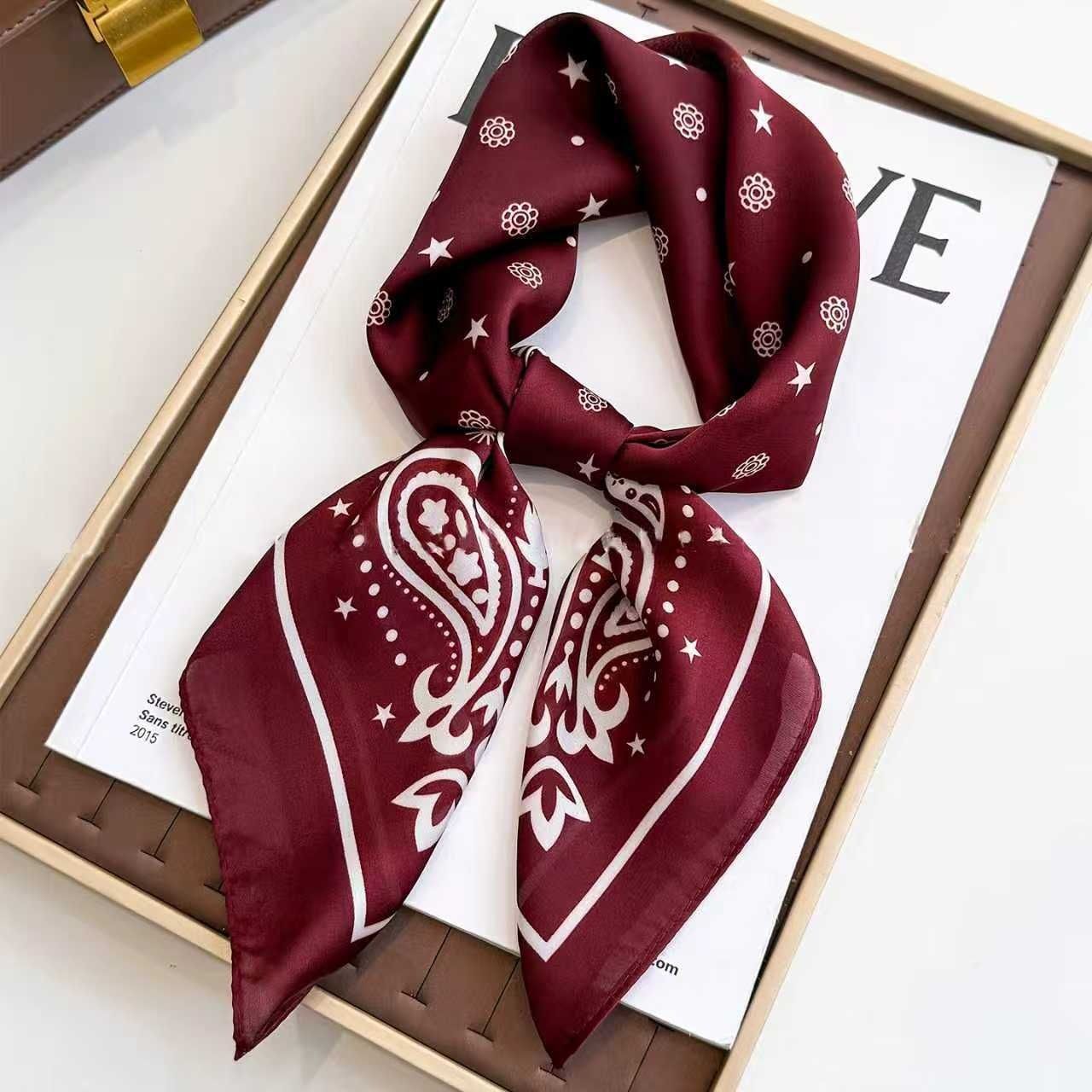 White Women's 70cm Square Scarf - Bohemian Paisley & Vintage Print Collection view 3