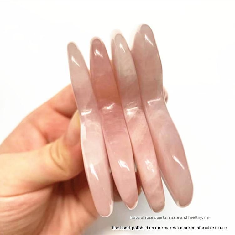 2-piece Pink Natural Gua Sha Facial Tool - Hand-Polished Stone Massage Board view 5