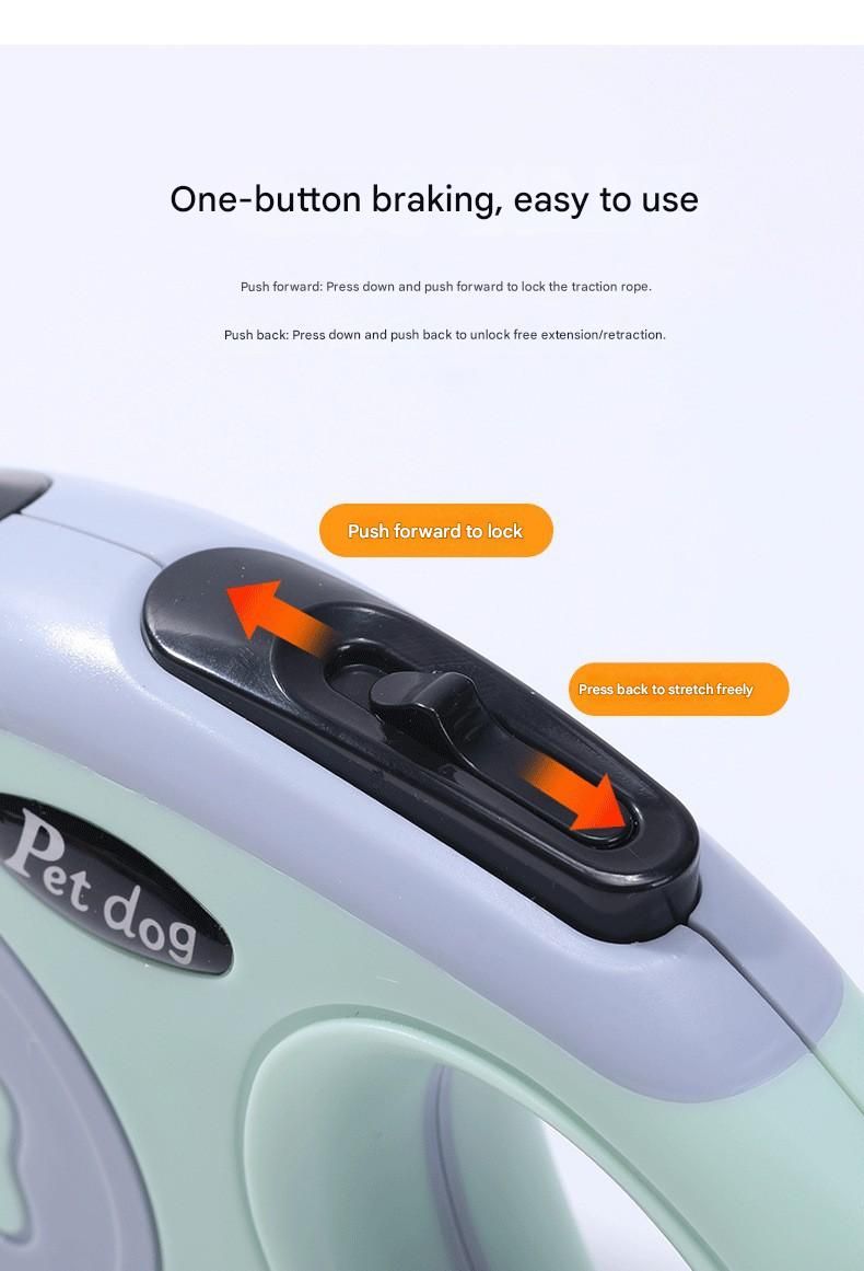 Black Automatic Retractable Dog Leash - 3M Extendable Lead with One-Handed view 4