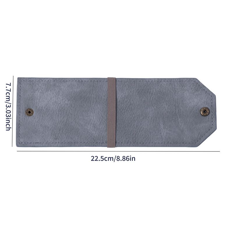 Grey Cash Wrap Wallet - Compact Snap Closure Card and Bill Holder