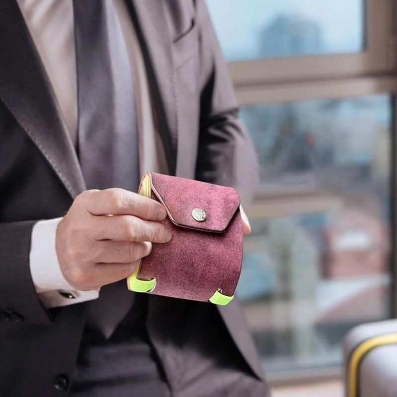 Grey Cash Wrap Wallet - Compact Snap Closure Card and Bill Holder view 4