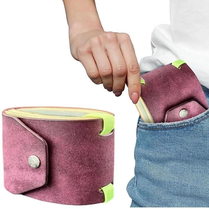 Green Cash Wrap Wallet - Compact Snap Closure Card and Bill Holder view 5