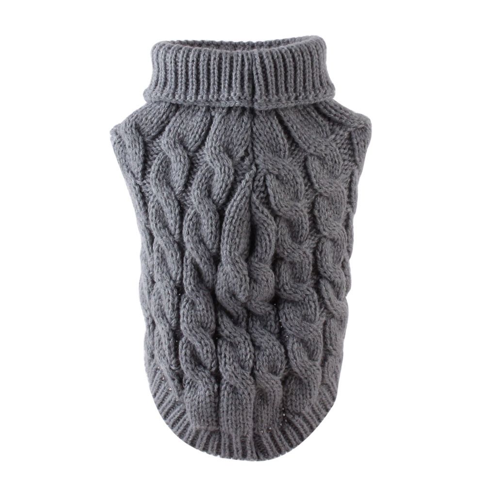 Black XL size Cosy Cable Knit Dog Jumper - Warm Winter Pet Clothing view 3