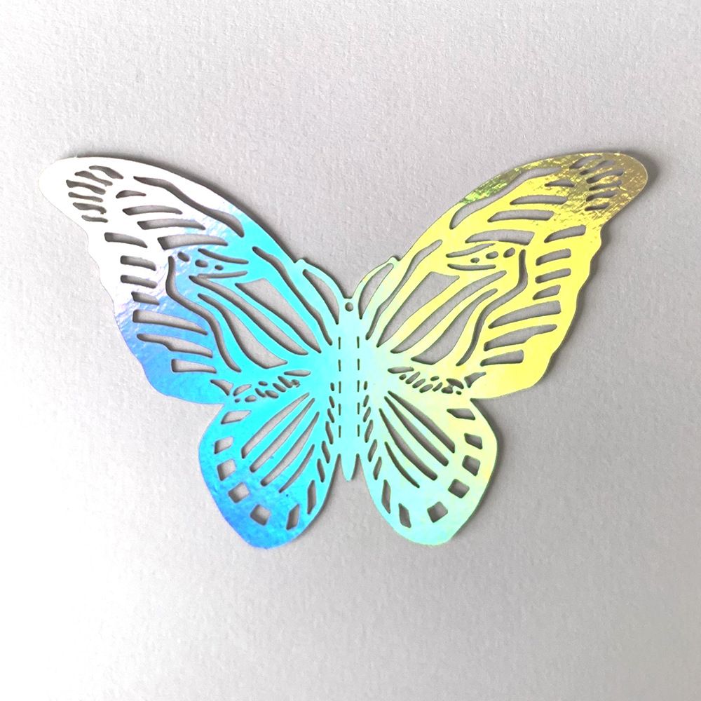 3D Butterfly Wall Stickers - Iridescent Silver Paper - 72pcs Set view 5