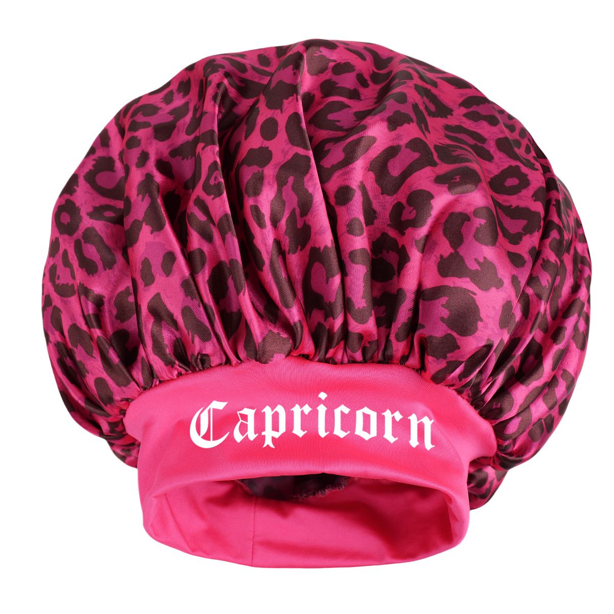 Capiricorn -Rose Red Leopard Print Satin Sleep Bonnet - Large Size Hair