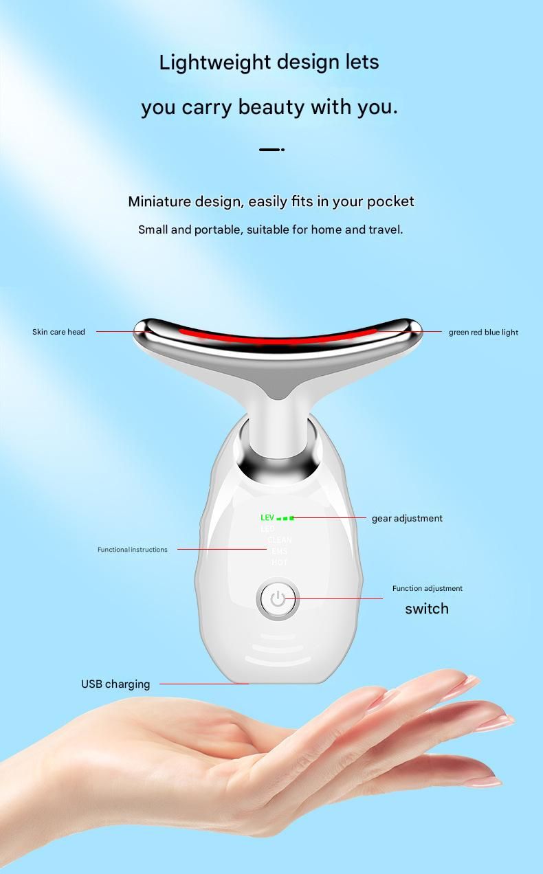 Red Neck and Face Massager - 3 Colour Light Therapy view 12