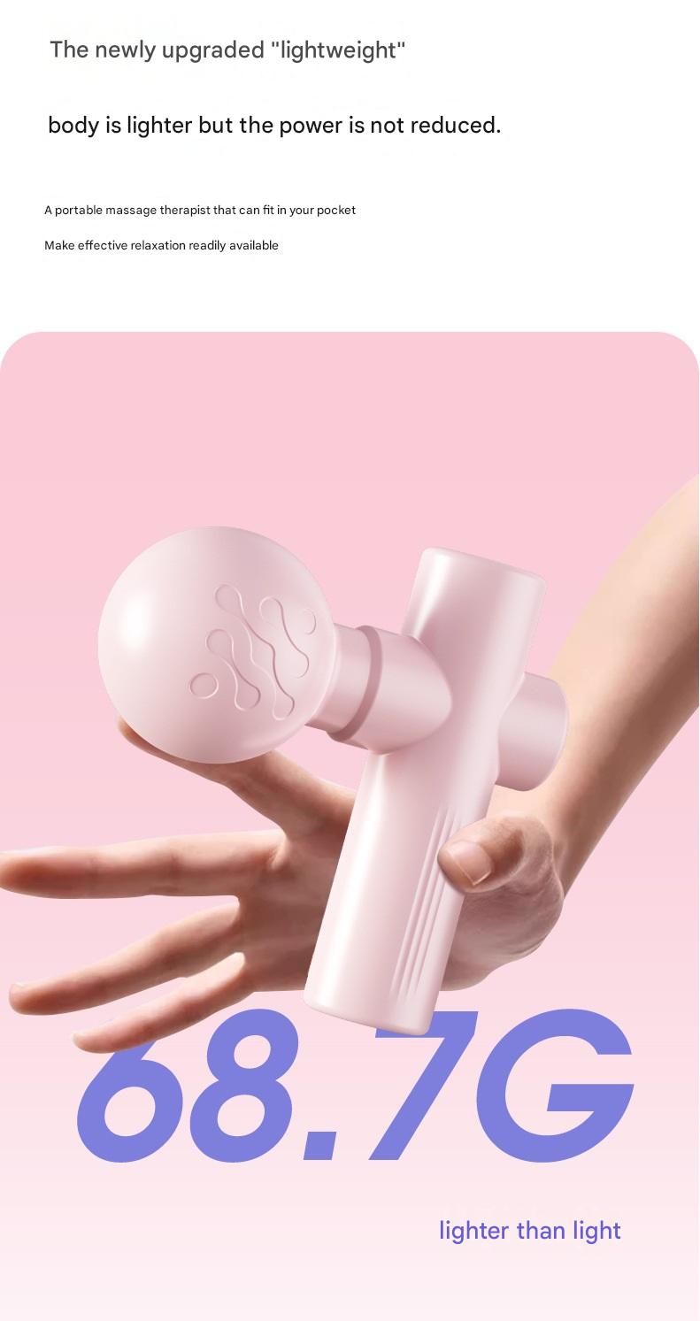 Black Mini Massage Gun - Pocket-Sized Deep Tissue Percussion Massager with 4 view 4