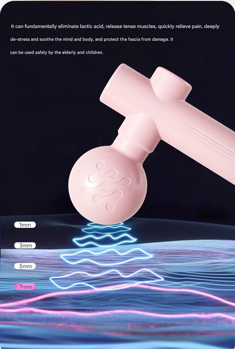 Black Mini Massage Gun - Pocket-Sized Deep Tissue Percussion Massager with 4 view 6
