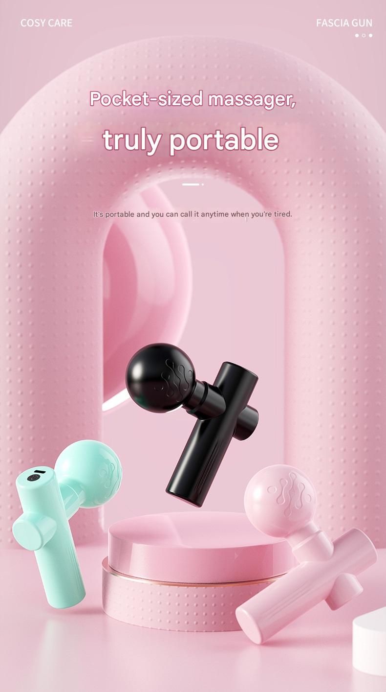 Pink Mini Massage Gun - Pocket-Sized Deep Tissue Percussion Massager with 4 Speeds view 2