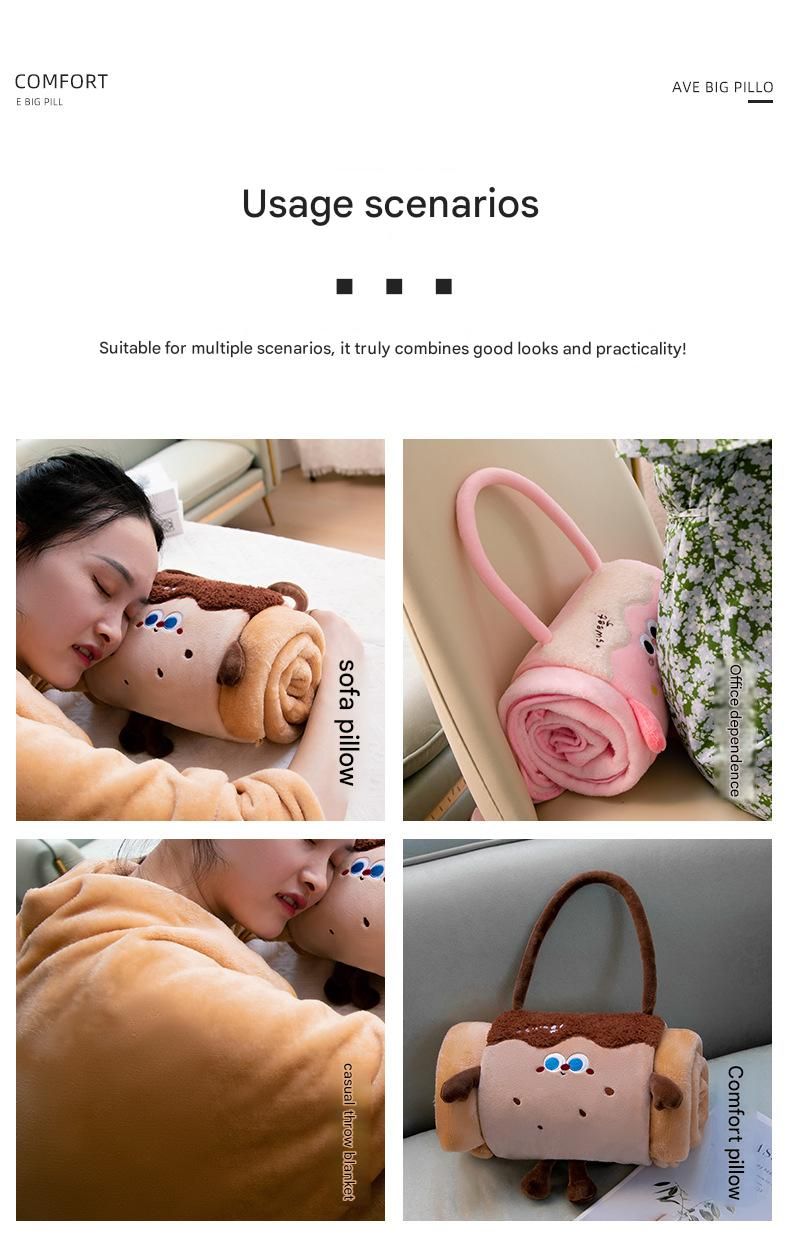 Brown Puppy 80*100cm Cartoon Hand-Carry Roll-Up Blanket - Plush Flannel Nap view 9