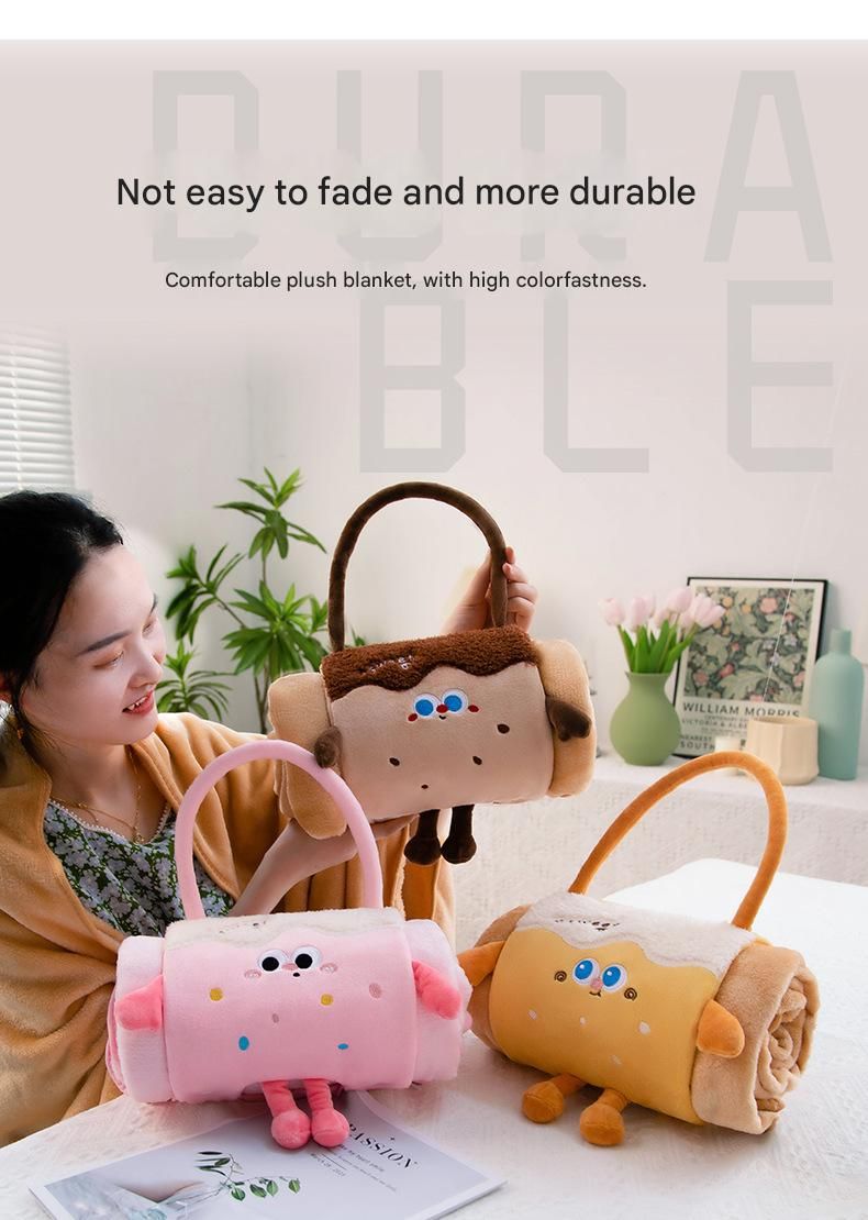 Brown Puppy 100*170cm Cartoon Hand-Carry Roll-Up Blanket - Plush Flannel Nap view 6
