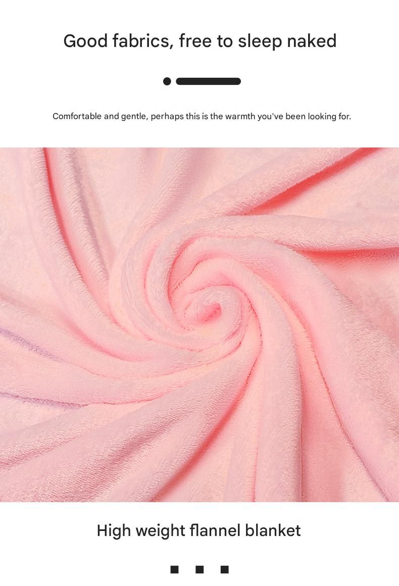 Pink 100*170cm Cartoon Hand-Carry Roll-Up Blanket - Plush Flannel Nap Blanket view 5