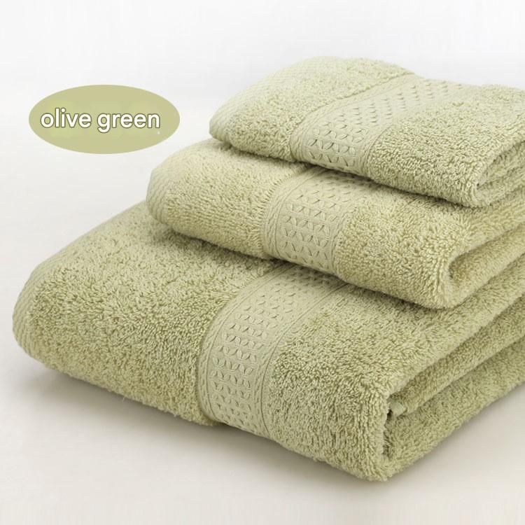 3-Piece Olive Green Towel Set - Soft Absorbent Bath