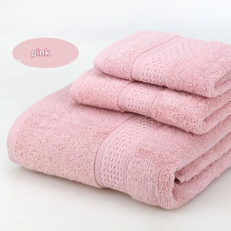 3-Piece Pink Towel Set - Soft Absorbent Bath