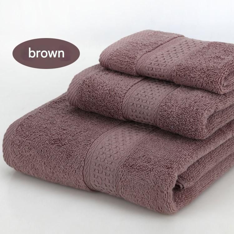3-Piece Brown Towel Set - Soft Absorbent Bath