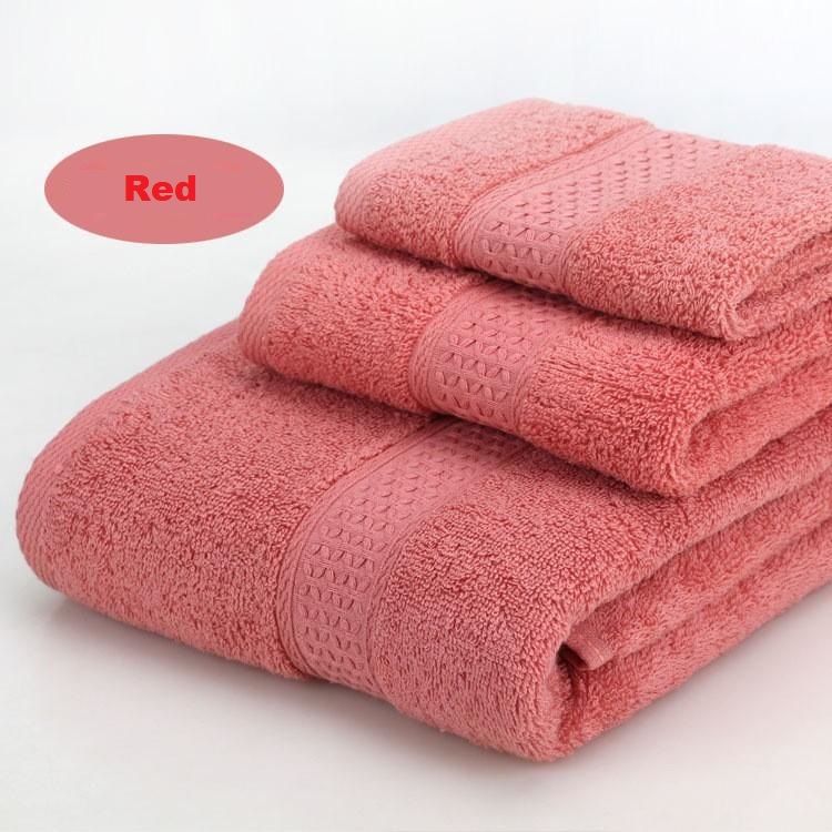 3-Piece Red Towel Set - Soft Absorbent Bath