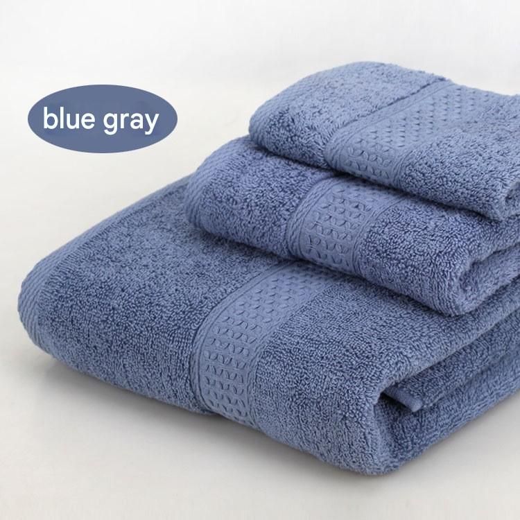 3-Piece Blue-gray Towel Set - Soft Absorbent Bath