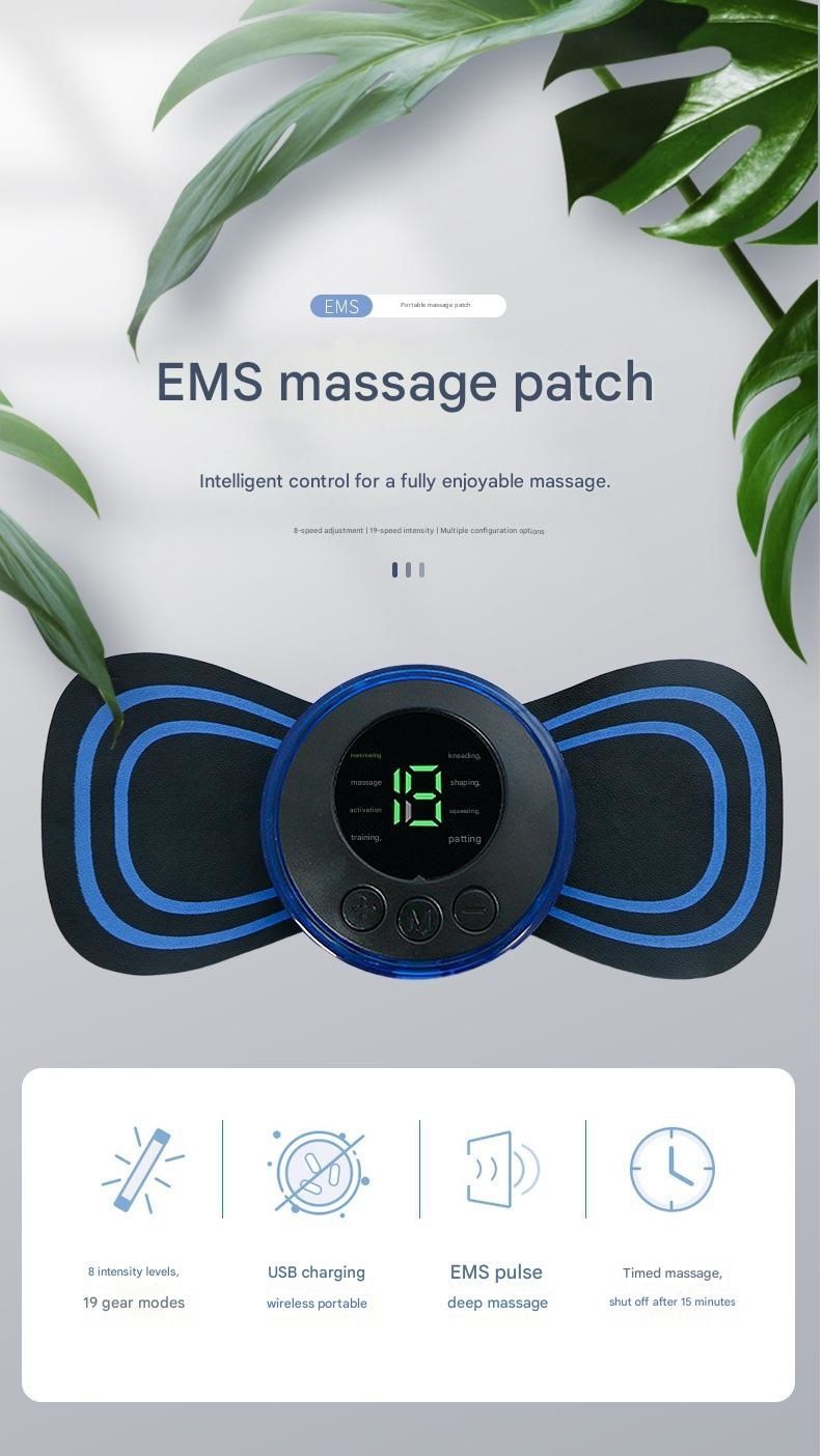 7-pack Black and Blue Mini Massage Patch - Portable Smart Neck & Shoulder view 3