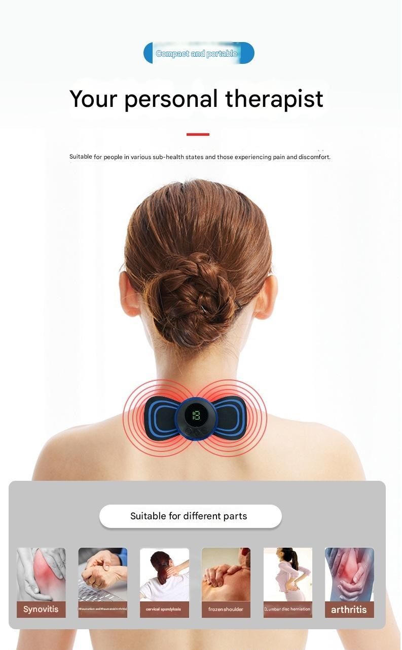 7-pack Black and Blue Mini Massage Patch - Portable Smart Neck & Shoulder view 5