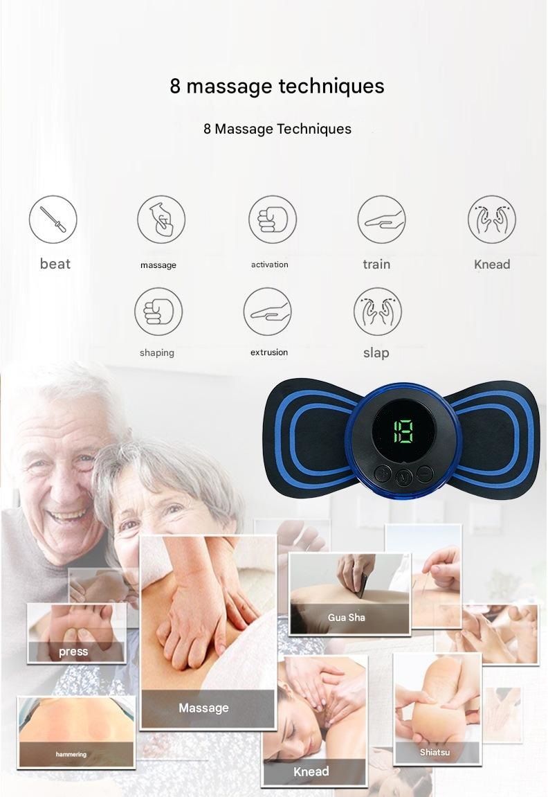 7-pack Black and Blue Mini Massage Patch - Portable Smart Neck & Shoulder view 11