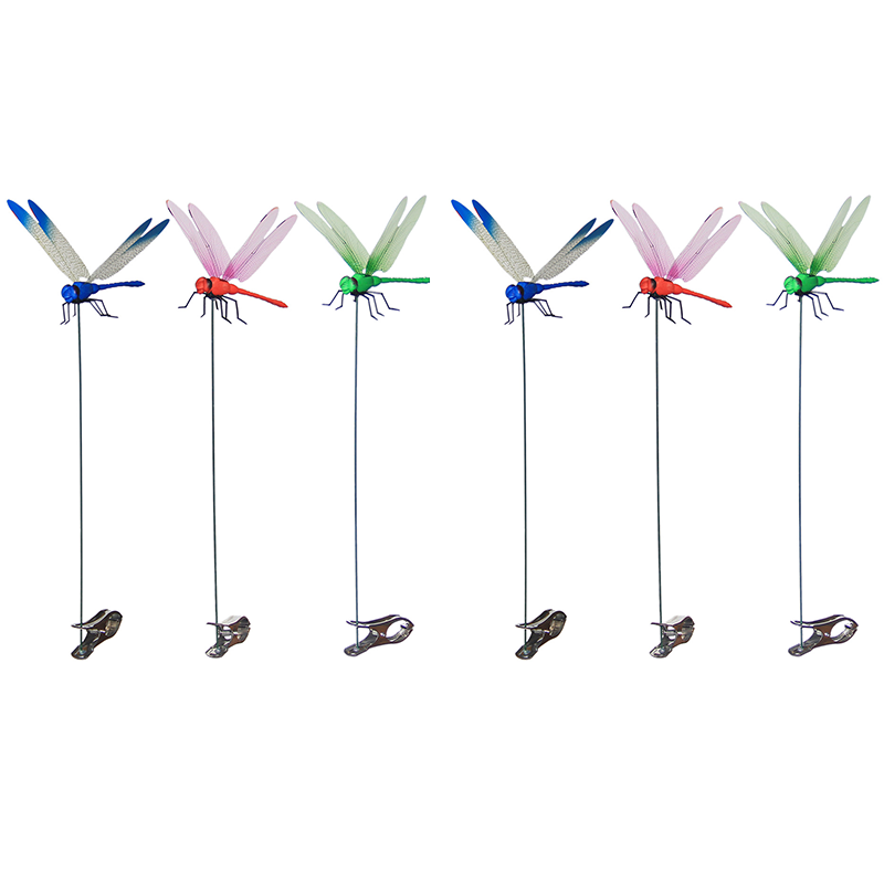 6-piece Blue and Red and Green 3D Dragonfly Clip - Adjustable Wings — image 1