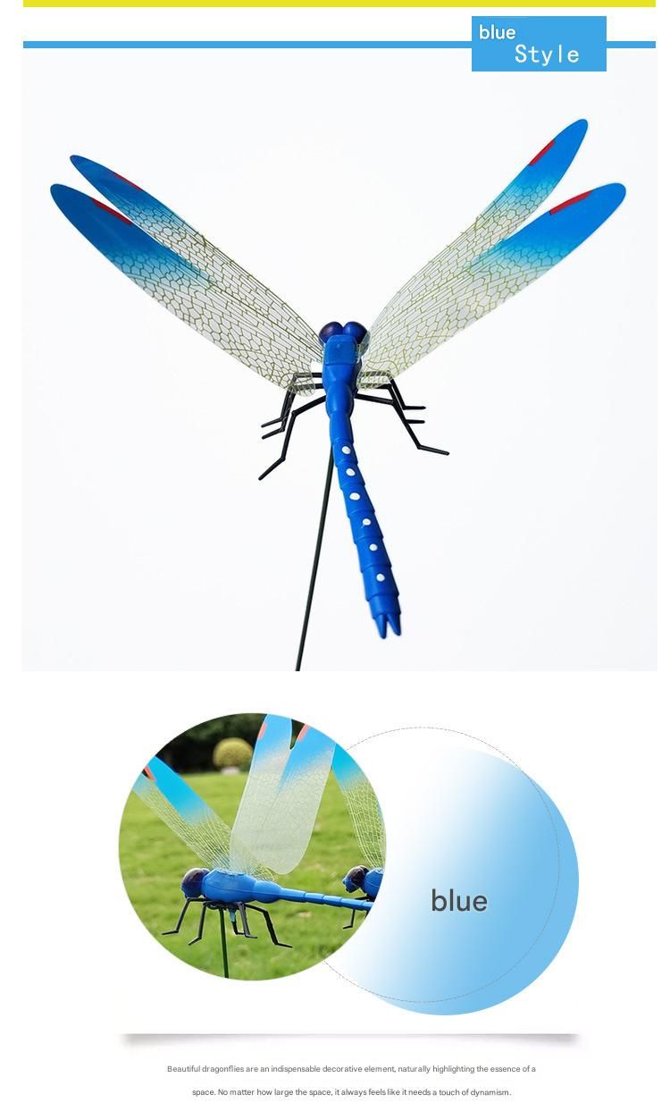6-piece Blue and Red and Green 3D Dragonfly Clip - Adjustable Wings view 4