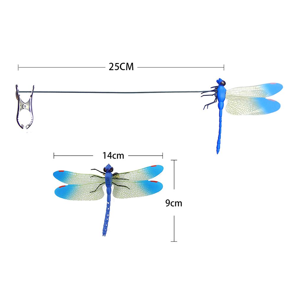 6-piece Blue and Red and Green 3D Dragonfly Clip - Adjustable Wings view 5