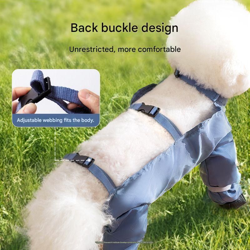 Grey S size Pet Waterproof Full-Body Dust-Proof Pants with Belly Coverage view 6