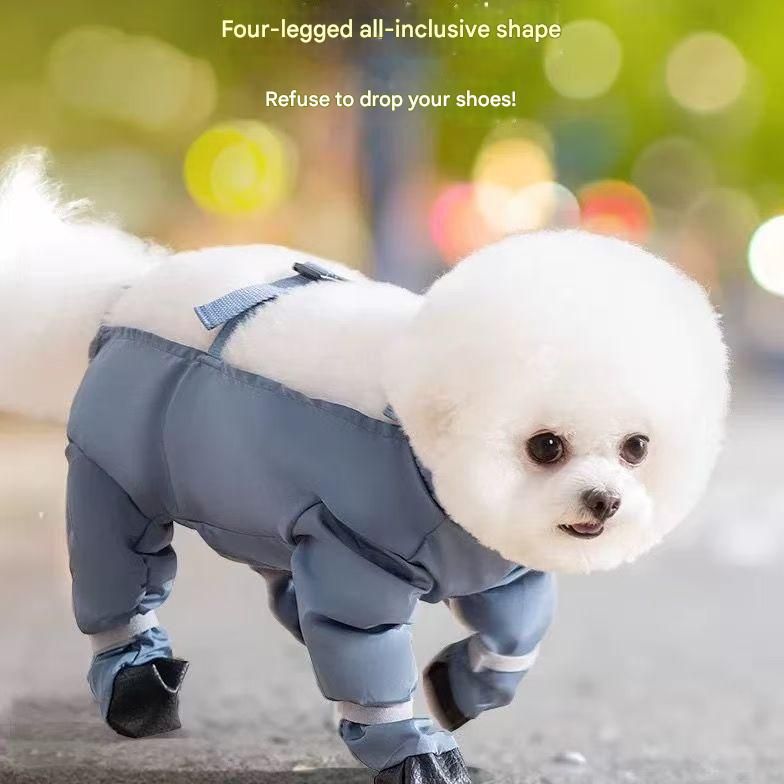 Grey S size Pet Waterproof Full-Body Dust-Proof Pants with Belly Coverage view 8