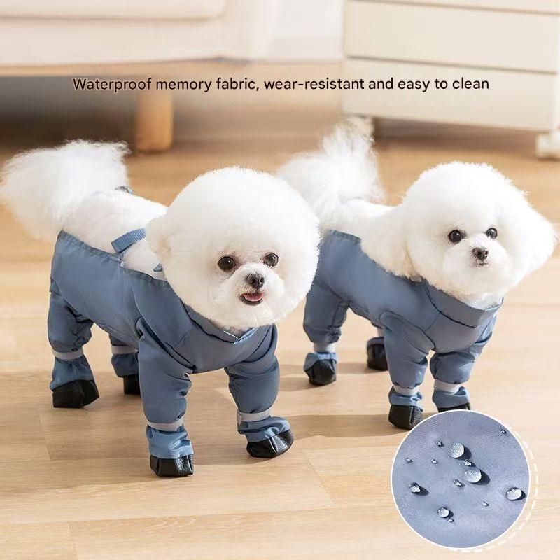 Grey L size Pet Waterproof Full-Body Dust-Proof Pants with Belly Coverage view 5