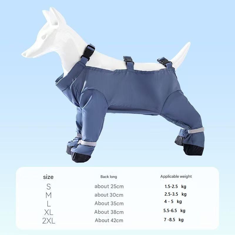 Grey L size Pet Waterproof Full-Body Dust-Proof Pants with Belly Coverage view 9
