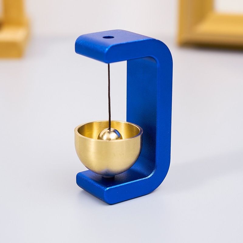 Blue Magnetic Door Bell Chime - Dopamine Style Brass Bell with Alloy Frame