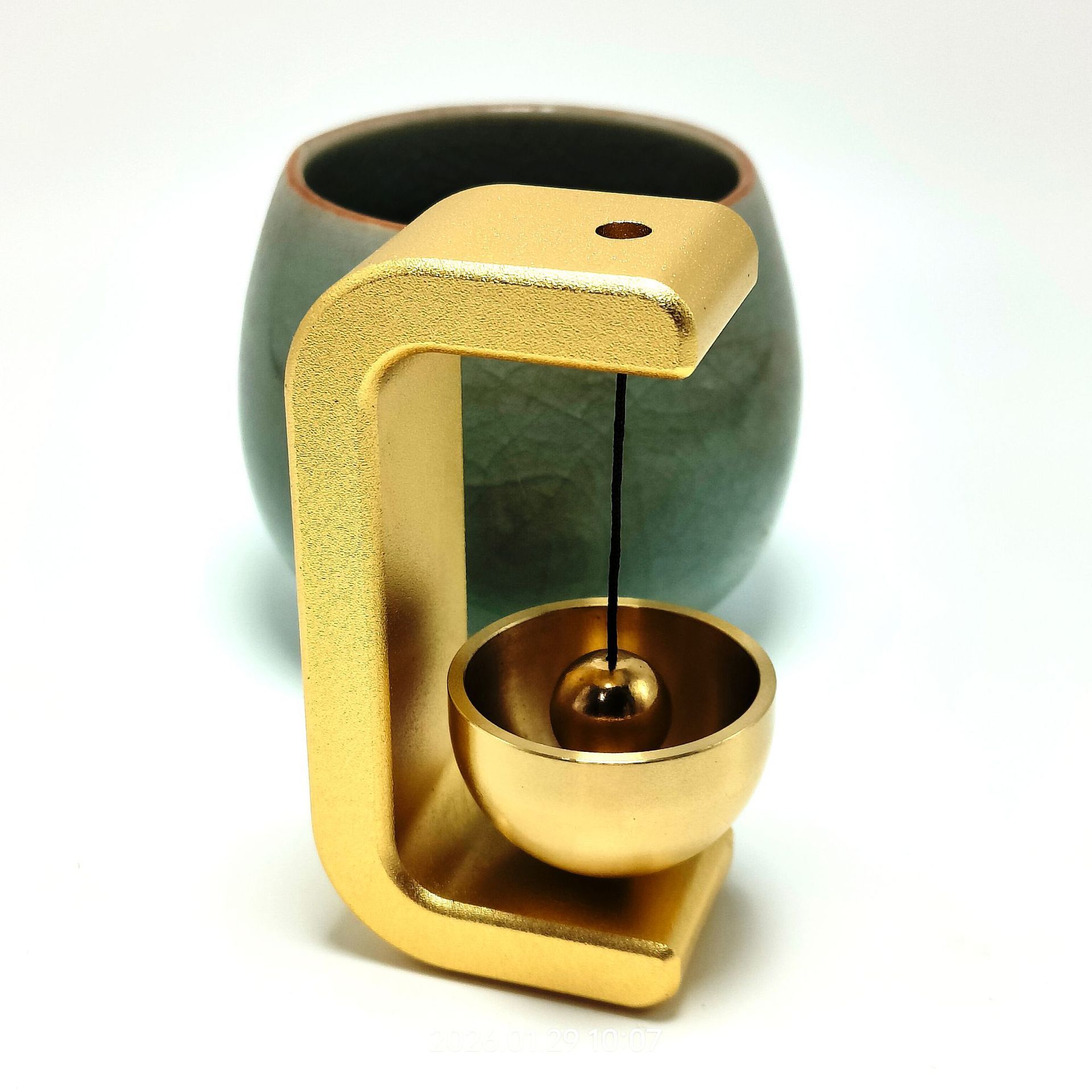 Yellow Magnetic Door Bell Chime - Dopamine Style Brass Bell with Alloy Frame