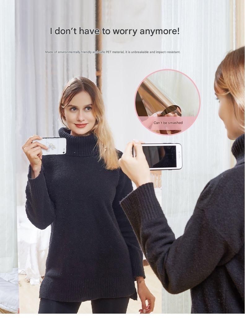 30*100cm Self-Adhesive PET Mirror Sticker - Unbreakable Soft Glass Mirror view 4