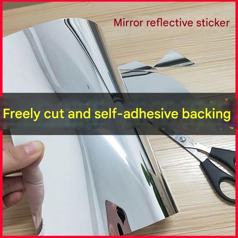 30*100cm Self-Adhesive PET Mirror Sticker - Unbreakable Soft Glass Mirror view 11