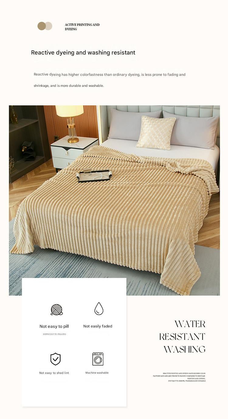 150*200cm Red Solid Colour Flannel Throw Blanket - Thick Double-Sided Fleece view 10
