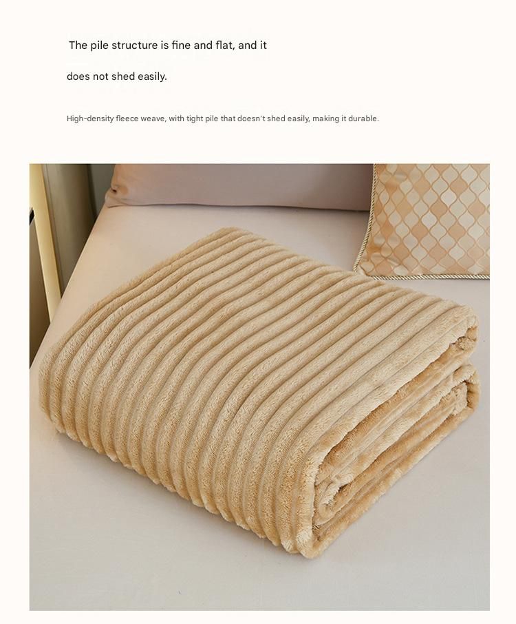 100*150cm Green Solid Colour Flannel Throw Blanket - Thick Double-Sided Fleece view 7