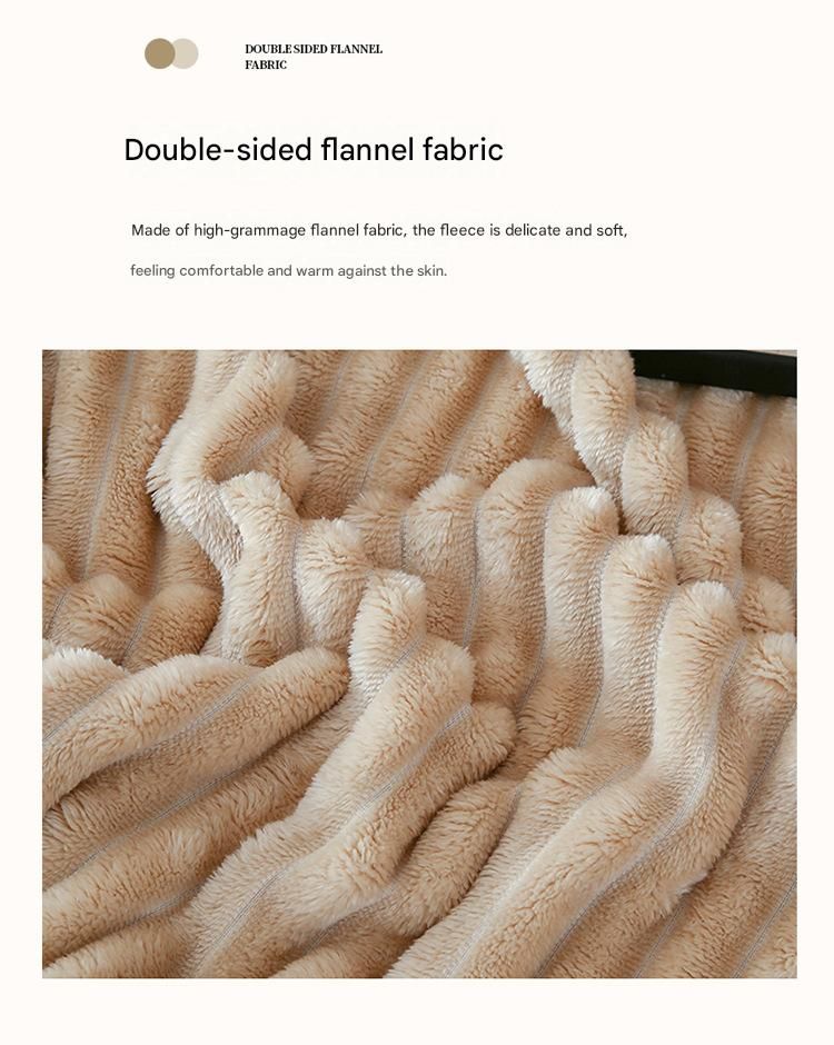 150*200cm Green Solid Colour Flannel Throw Blanket - Thick Double-Sided Fleece view 5