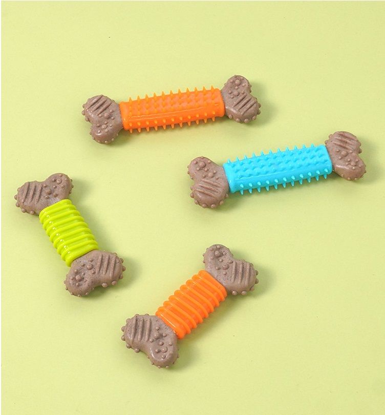 4-piece Polka Dot Pattern and Diagonal stripes Durable Dog Chew Toy - TPR