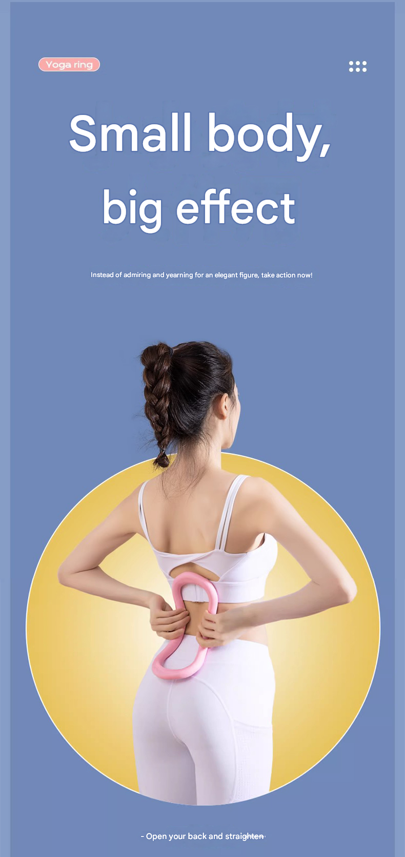 2-piece Massage Version Yoga Ring for Back Opening & Leg Support - TPE view 8