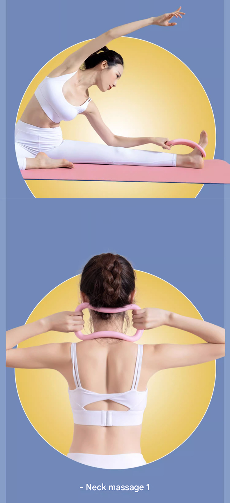 2-piece Massage Version Yoga Ring for Back Opening & Leg Support - TPE view 9