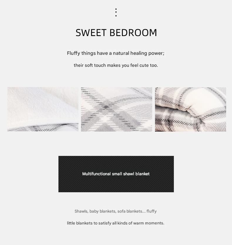 Gray and White 80*130cm Japanese-Style shawl blanket Ultra-Soft Blanket view 5