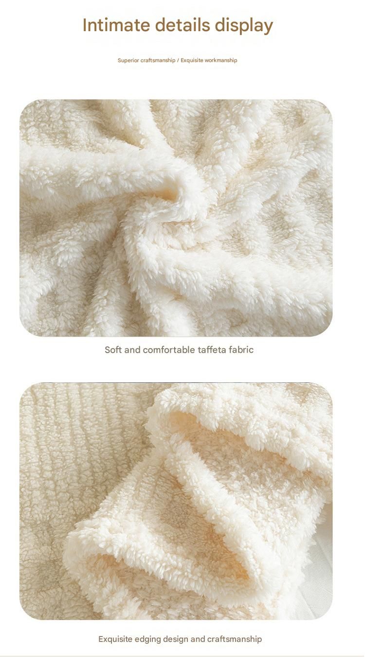 Pink 100*150cm Thickened Double-Sided Plush Waffle Weave Throw Blanket view 13