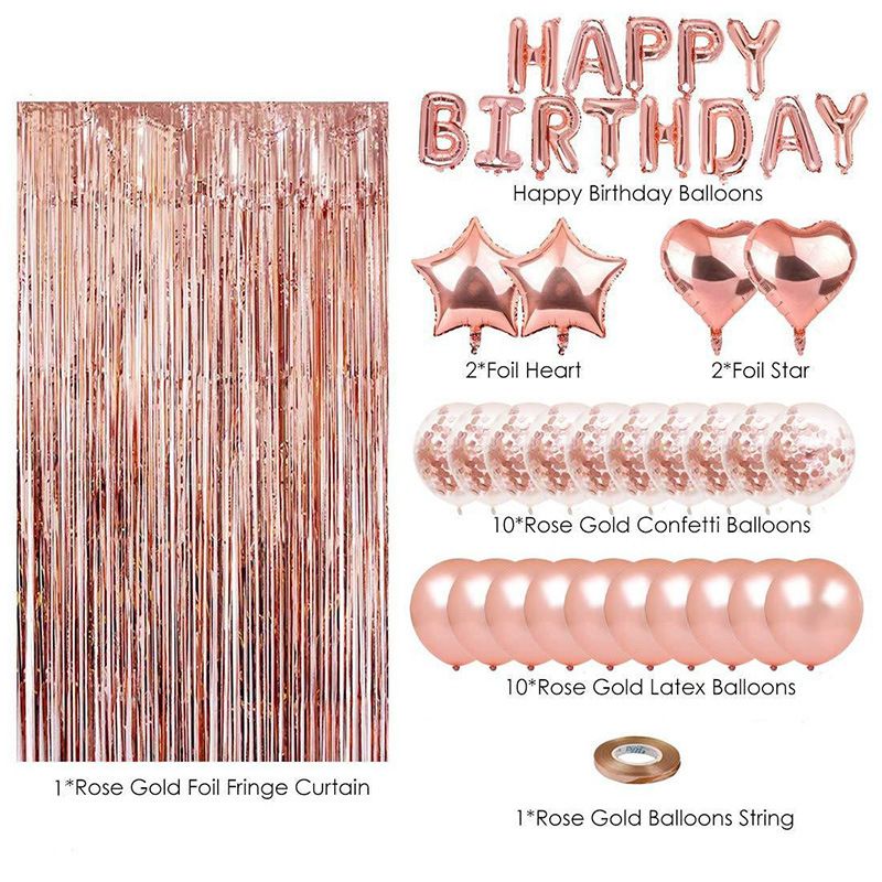Black and White Premium Foil Balloon Party Kit – Happy Birthday Banner view 2