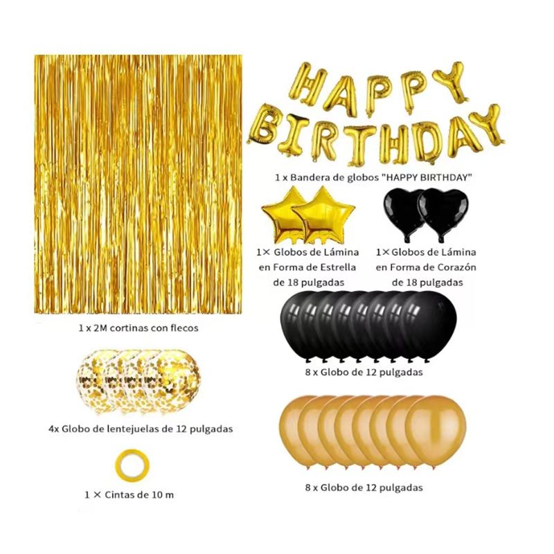 Silvery Premium Foil Balloon Party Kit – Happy Birthday Banner view 2