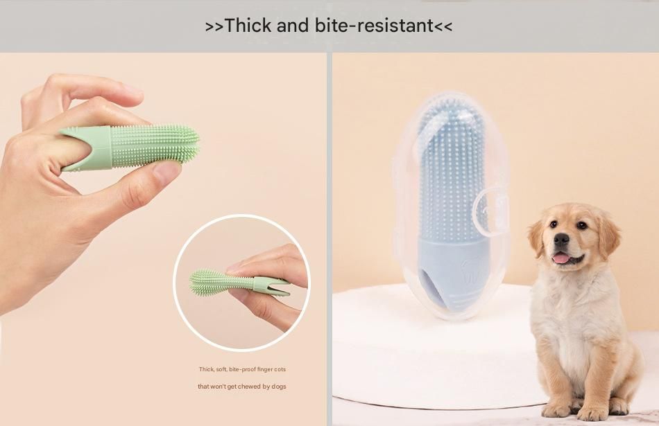 Blue Silicone Pet Finger Toothbrush for Cats and Dogs - Soft Dental Care Brush view 6